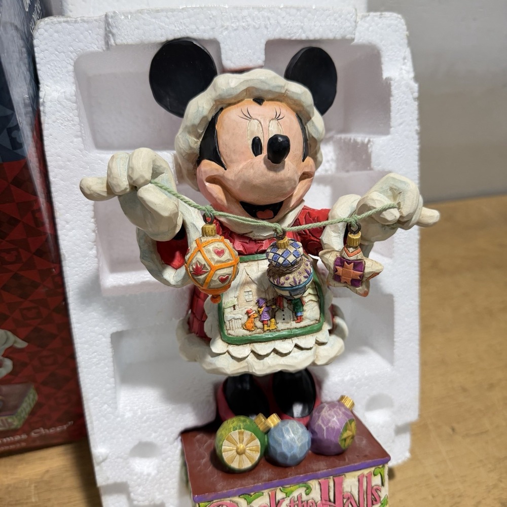 Jim Shore Disney Traditions Minnie's Christmas Cheer Figurine 4005625 Boxed 8in - Picture 3 of 11